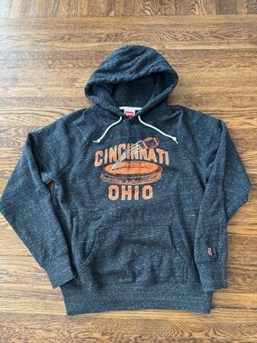 CINCINNATI BENGALS RETRO STADIUM (HOMAGE) Hooded Sweatshirt - Charcoal